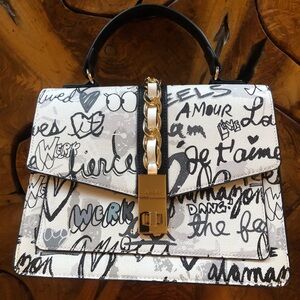Aldo Graffiti Graphic Satchel Handbag Crossbody Purse